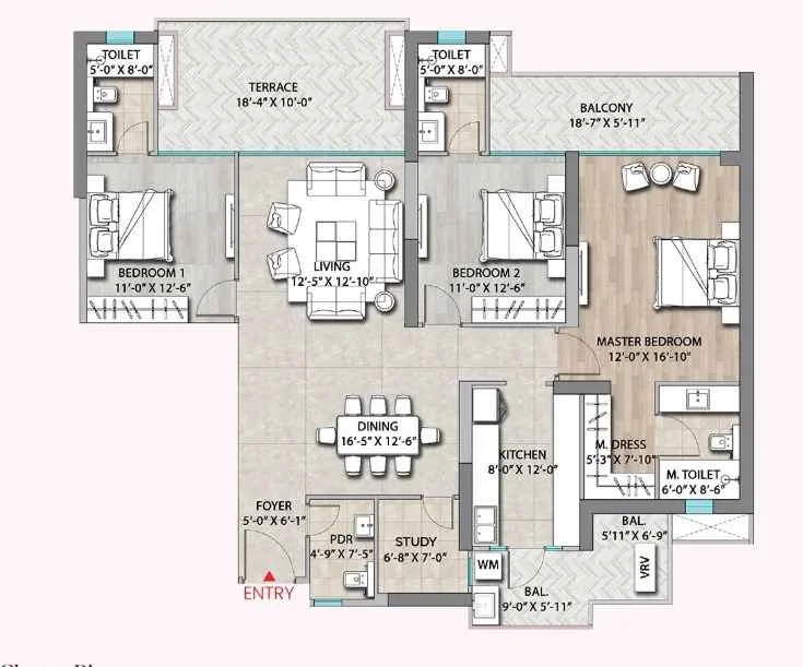 4 BHK Floor Plan